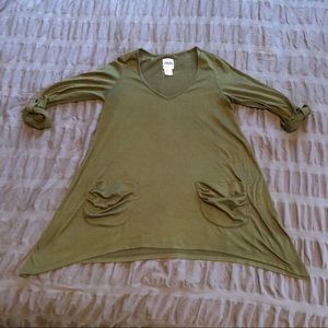 Nom Maternity Tops - Maternity Olive Green Drapey Shirt Nom Maternity Tops - Maternity Olive Green Drapey Shirt